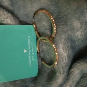 Origami owl rose gold and diamond hoop earrings